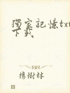 独家记忆txt下载