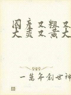 国产又粗又猛又大爽又黄大爷