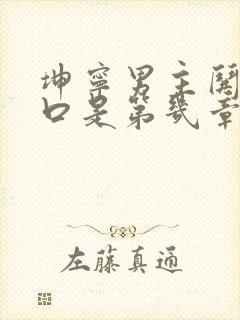 坤宁男主哄女主口是第几章