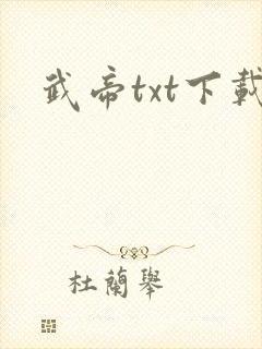 武帝txt下载