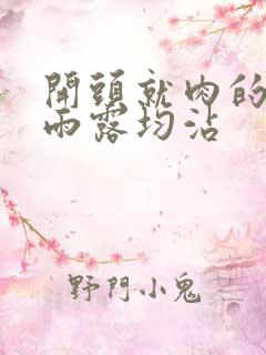 开头就肉的古文雨露均沾