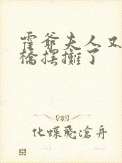 霍爷夫人又去天桥摆摊了