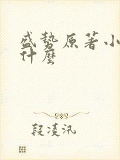 盛势原著小说叫什么