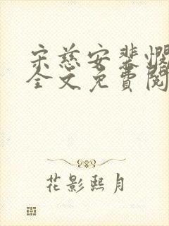 宋慈安裴悯小说全文免费阅读