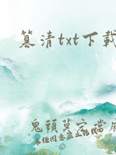 篡清txt下载