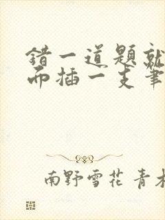 错一道题就往下面插一支笔怎么办