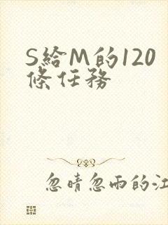 S给M的120条任务