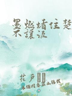 墨燃堵住楚晚宁不让流