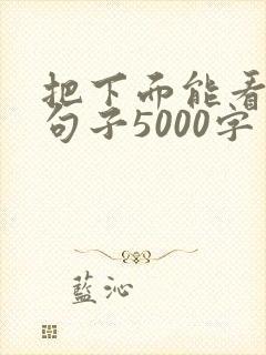 把下面能看湿的句子5000字