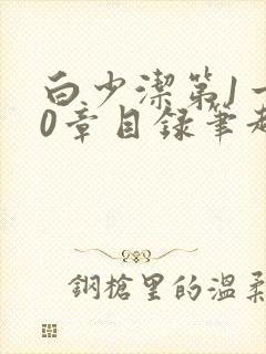 白少洁第1一40章目录笔趣阁