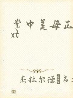 掌中美母正版txt