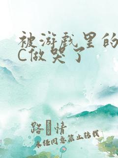 被游戏里的NPC做哭了