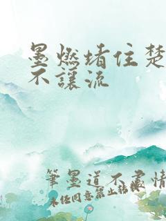 墨燃堵住楚晚宁不让流