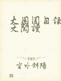 大团圆目录及全文阅读