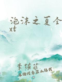 泡沫之夏全集txt