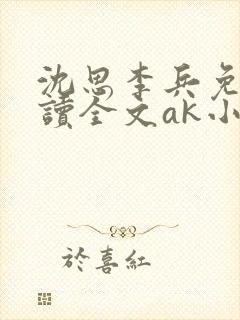 沈思李兵免费阅读全文ak小说