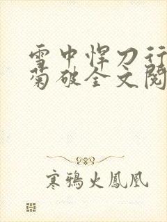 雪中悍刀行姜泥菊破全文阅读