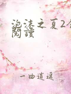 泡沫之夏2全文阅读