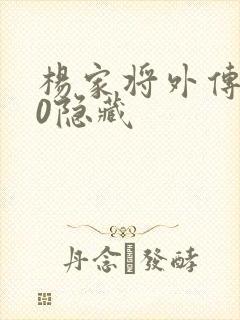 杨家将外传2.0隐藏