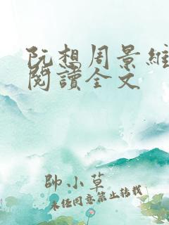 阮想周景维免费阅读全文