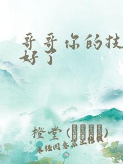哥哥你的技术太好了
