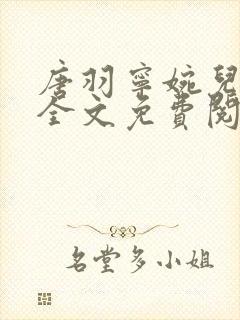 唐羽宁婉儿小说全文免费阅读