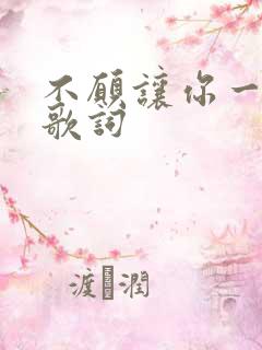 不愿让你一个人歌词