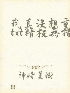 我真没想重生啊txt精校无错版