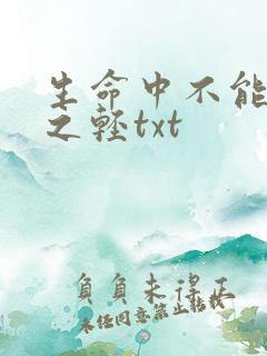 生命中不能承受之轻txt