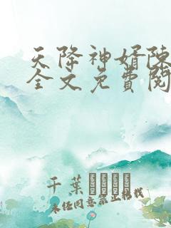 天降神婿陈黄皮全文免费阅读