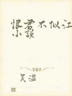 恨君不似江楼月小说