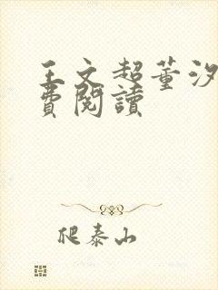 王文超董汐瑜免费阅读