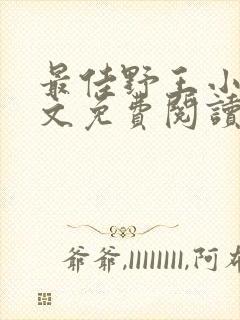 最佳野王小说全文免费阅读无弹窗