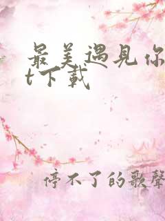 最美遇见你txt下载