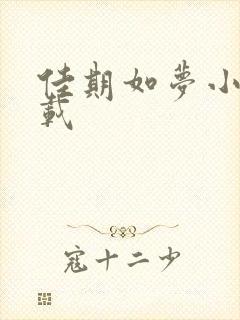 佳期如梦小说下载