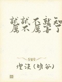 试试不就知道我厉不厉害了