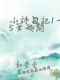 小诗日记1一15笔趣阁