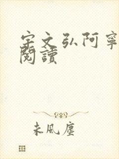 宇文弘阿宁全文阅读