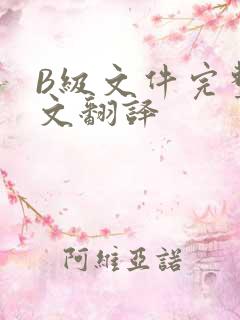 B级文件完整中文翻译