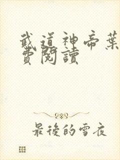 武道神帝叶辰免费阅读