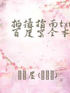 拍摄指南txt百度云全本