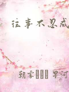 往事不忍成历史