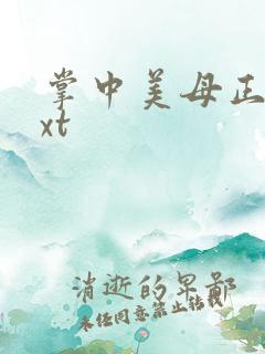 掌中美母正版txt