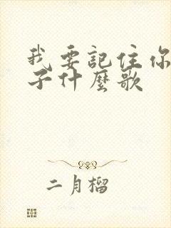 我要记住你的样子什么歌