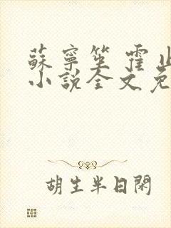 苏宁笙 霍止行小说全文免费阅读