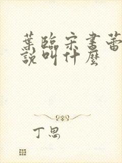 叶临宋书蕾的小说叫什么