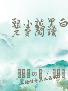 朝小诚黑白小说免费阅读