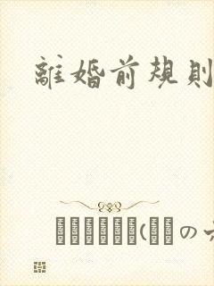 离婚前规则小说