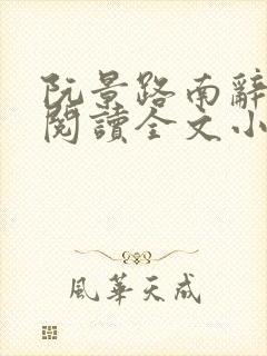 阮景路南辞免费阅读全文小说