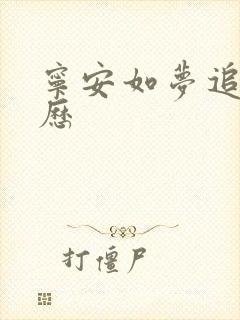 宁安如梦追剧日历